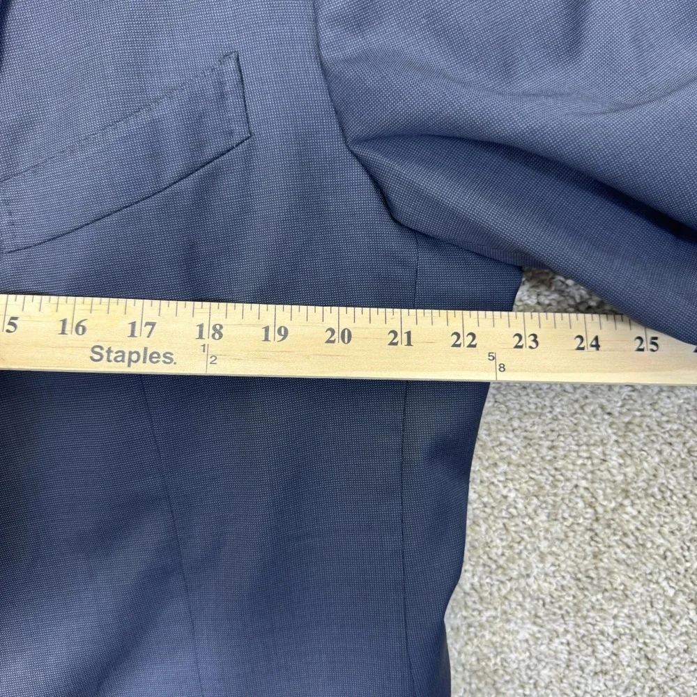 Ermenegildo Zegna Richards Blazer Mens 44 Navy Blue Micro-weave